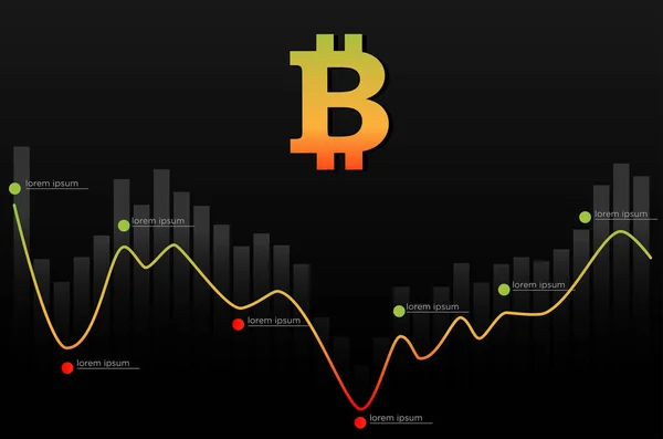 Bitcoin の為替レート — ストックベクタ