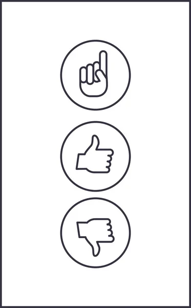 Set of Icons with hands — Stock Vector