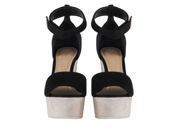 Női cipő fehér alapon. prémium lábbeli. Olasz márkás cipők — Stock Fotó