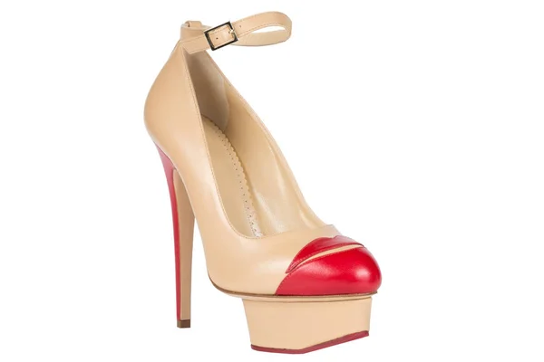 Schoenen. Damesschoenen op een witte achtergrond. premie schoeisel. Italiaanse merk schoenen — Stockfoto