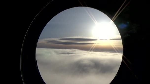 The view from the window of the helicopter. The entrance to the cloud — Stock video