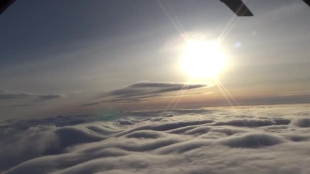 The view from the window of the helicopter. The entrance to the cloud — ストック動画