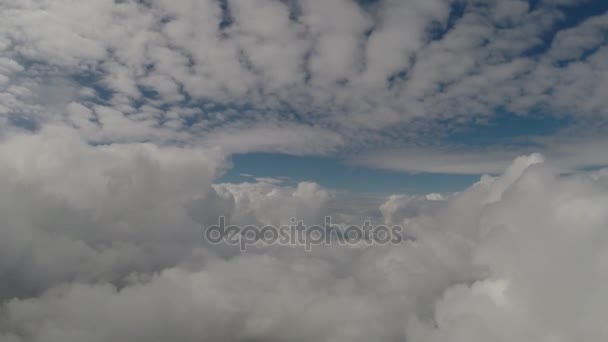 Nubes cúmulos a altitud — Vídeo de stock