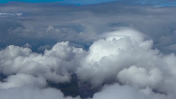Flug entlang von Kumuluswolken — Stockvideo