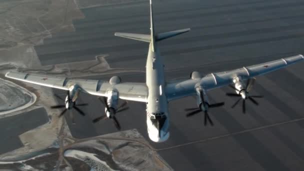 Bomber Tu-95 vista superior — Vídeo de Stock