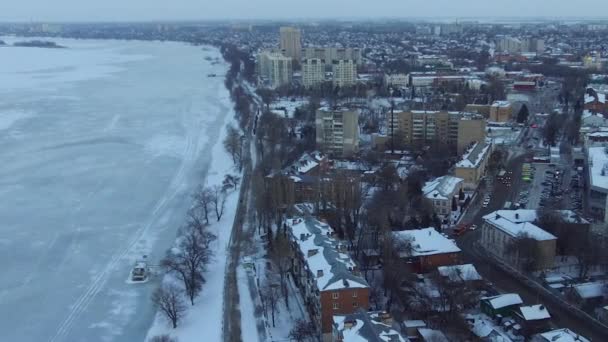 Panorama da cidade de inverno — Vídeo de Stock