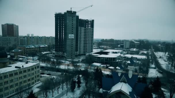 Panorama de la ville d'une hauteur — Video