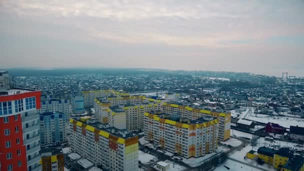 Panorama av kvarteret vinter — Stockvideo