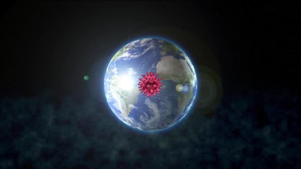 Coronavirus erobert den Planeten Erde — Stockvideo