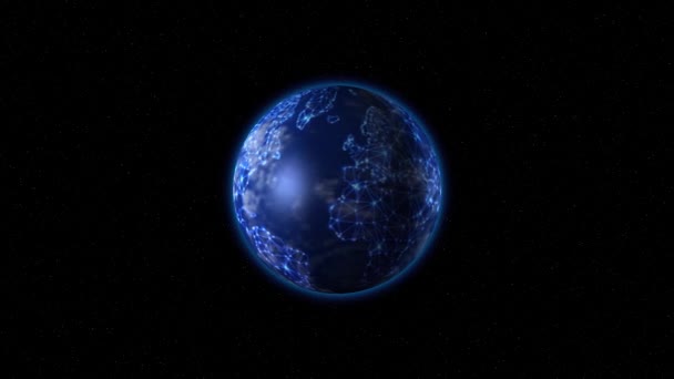 Digitální Země se otáčí ve vesmíru — Stock video