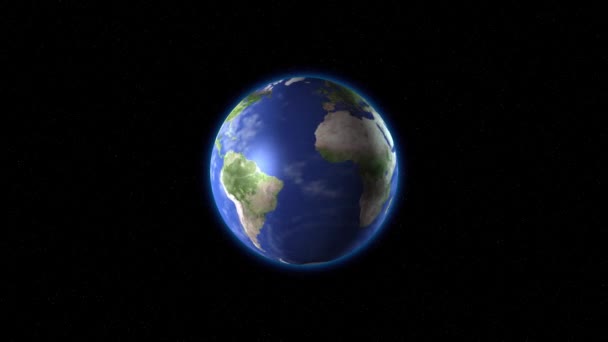 La terre avec des nuages tourne 