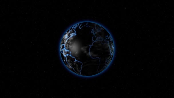 A Föld fénylő kontinensekkel forog. — Stock videók