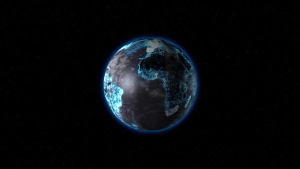 De aarde met ijzige continenten draait — Stockvideo