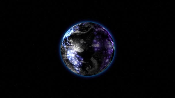 Färgglada kontinenter genom molnen — Stockvideo