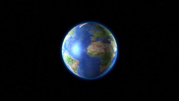 The earths globe rotates in space — Stock Video