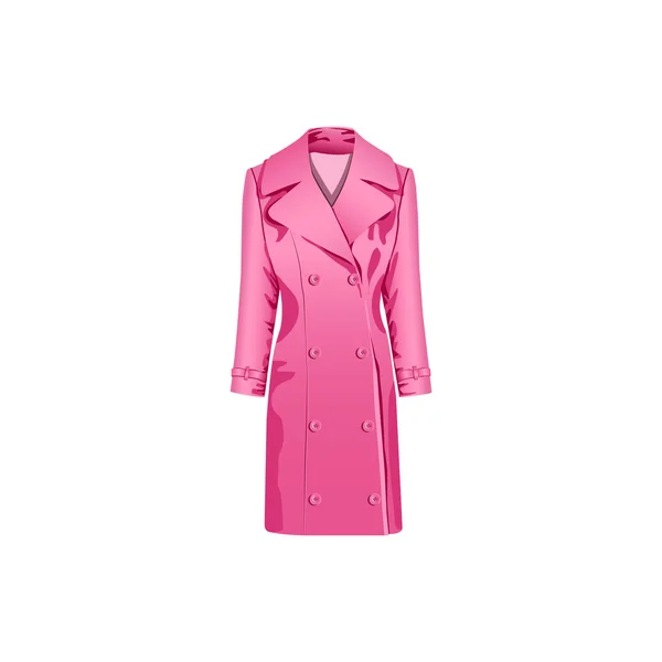 En uppsättning illustrationer för webbplats-vektor ikoner Pink damkläder. Element 4 kvinnlig höst kappa överrock topplack höst mode regnkläder garderob av webit. Top — Stock vektor