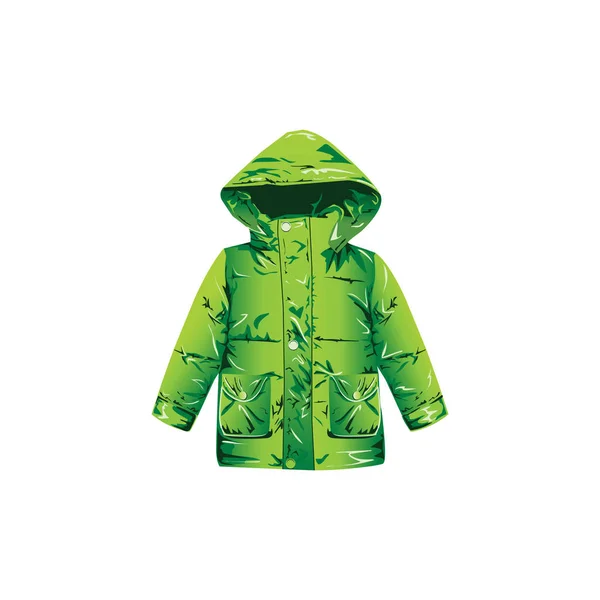 Un ensemble d'illustrations pour le site Web - icône vectorielle de l'usure des enfants. Élément 4 veste verte vêtements manteau vêtements mode chaude hiver garde-robe de Webit.Top — Image vectorielle