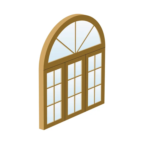 Una serie di illustrazioni per il sito web finestre icone vettoriali. Elemento 4 non standard finestre involucro luce vetrina costruzione in legno design in plastica di Webit.Top — Vettoriale Stock
