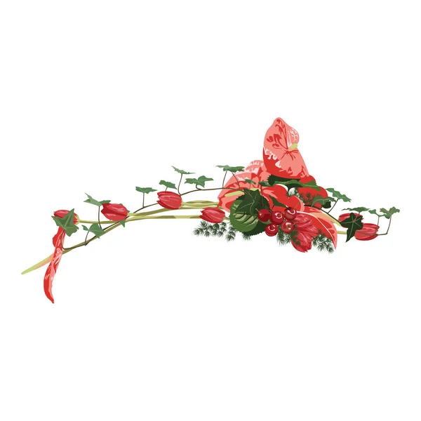 Eine Reihe von Illustrationen für Website - Vektor-Symbole Blumen. Element 2 Blume Zusammensetzung Blumen Blatt Knospe Blütenblatt Blütenstiel Geschenk Garten Strauß Pflanze Blüte von webit.top — Stockvektor