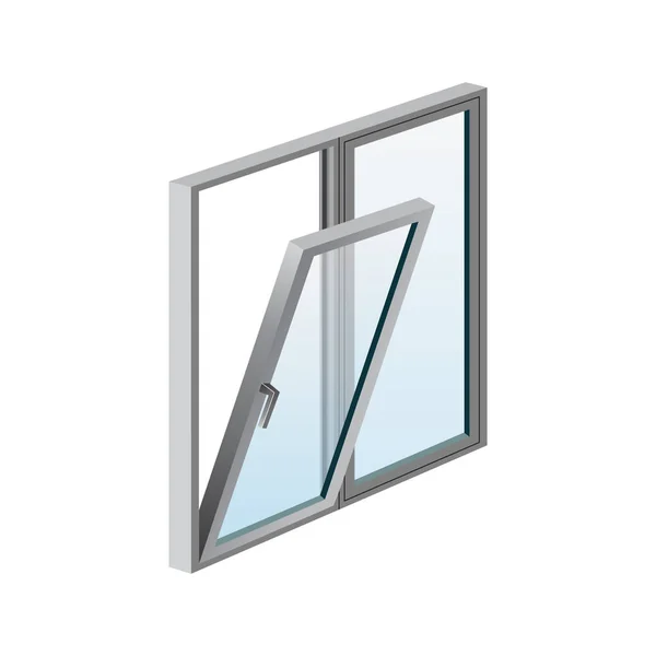 A set of illustrations for website - raster image windows. Element 5 open window casement light construction exterior glass of Webit.Top — Stock Photo, Image