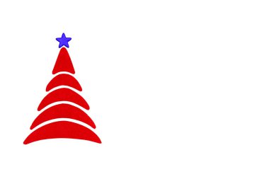 Yeni yıl ve Noel kavramsal ağaç bir renk karton. İzole.