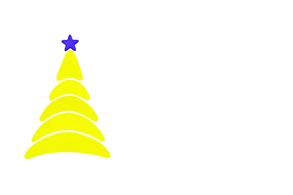 Nový rok a Vánoce koncepční strom z barevné lepenky. Izolovaný. — Stock fotografie
