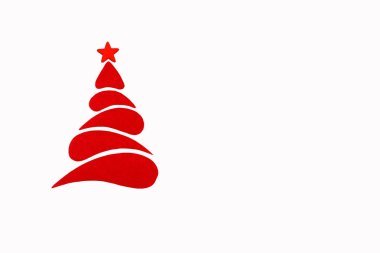 Yeni yıl ve Noel kavramsal ağaç bir renk karton. İzole.