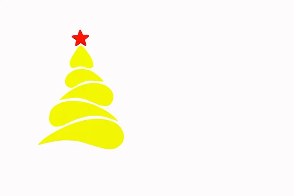 Την Πρωτοχρονιά και τα Χριστούγεννα εννοιολογική δέντρο φτιαγμένο από ένα χρώμα χαρτόνι. Απομονωμένη. — Φωτογραφία Αρχείου