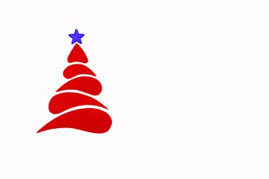 Yeni yıl ve Noel kavramsal ağaç bir renk karton. İzole.