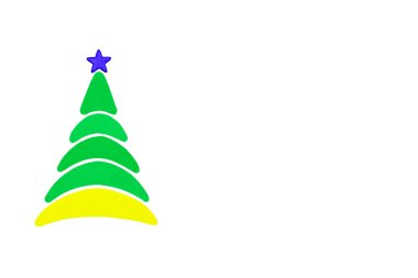 Yeni yıl ve Noel kavramsal ağaç bir renk karton. İzole.