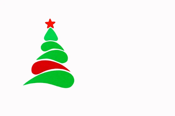 新年和圣诞节的概念树硬纸板制的颜色。分离. — 图库照片