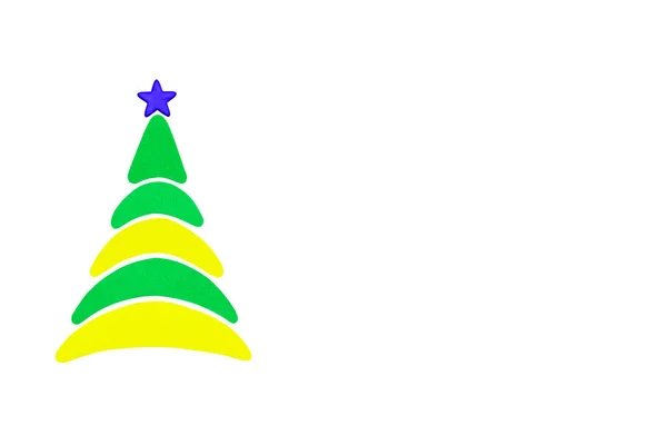 색 골 판지로 만들어진 새 해와 크리스마스 개념적 트리. — 스톡 사진