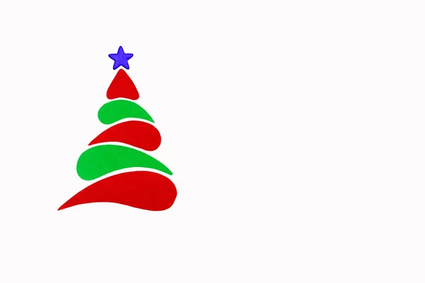 Nový rok a Vánoce koncepční strom z barevné lepenky. — Stock fotografie