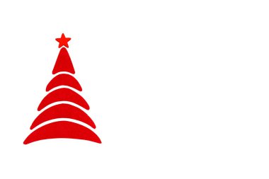 Yeni yıl ve Noel kavramsal ağaç bir renk karton. İzole.