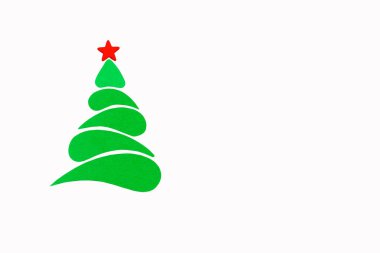 Yeni yıl ve Noel kavramsal ağaç bir renk karton. İzole.