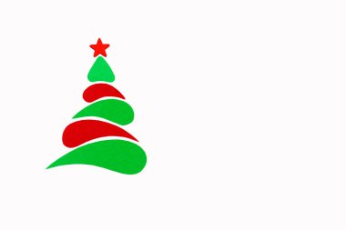 Bir renk karton Yılbaşı ve Noel kavramsal ağaç.