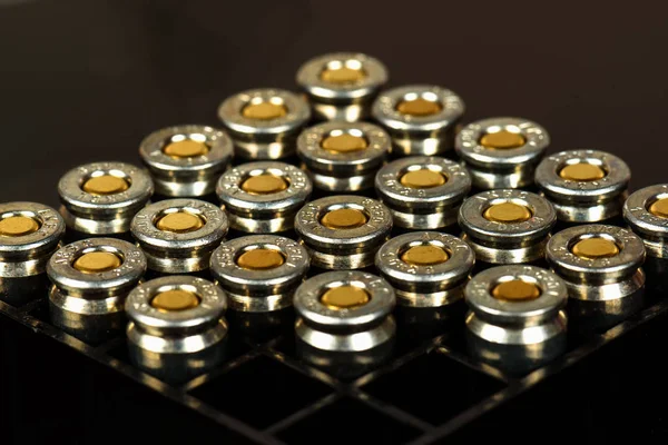 Box with cartridges for the gun close up — Stock Photo, Image