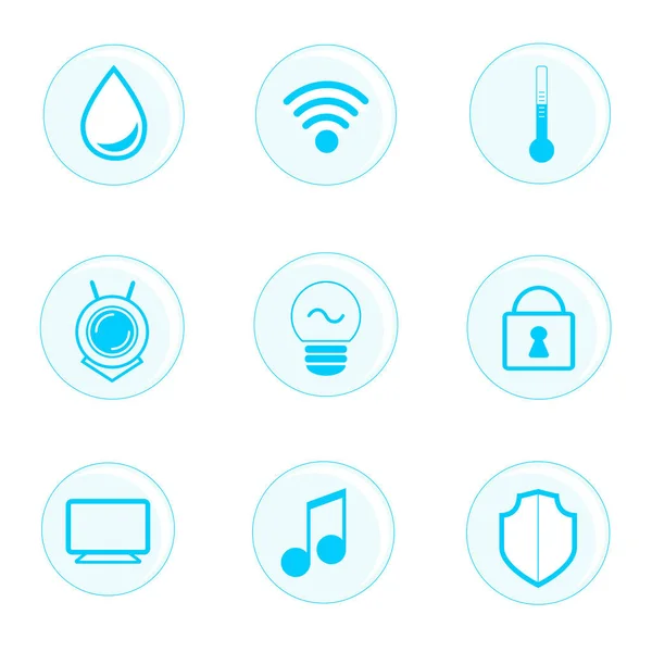 Akıllı ev simgeler kümesi. Minimalist tasarım. Fikri sistemleri ve teknolojileri. Modern Infographic öğeleri. Vektör çizim.