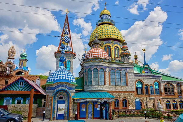 Rússia Kazan Junho 2019 Templo Colorido Todas Religiões Kazan Dia — Fotografia de Stock