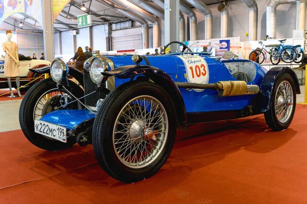 Ryssland Moskva Mars 2020 Utställning Veteranbilar Vintage Sport Racing Bil — Stockfoto