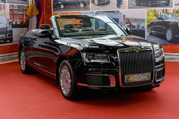 Russland Moskau März 2020 Ausstellung Historischer Autos Aurus Cabrio Zur lizenzfreie Stockbilder