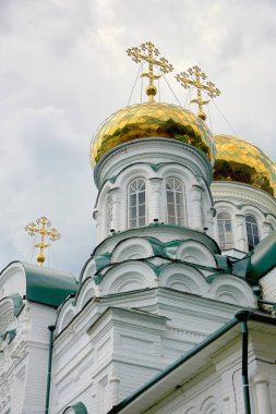 Rusya, Kazan Haziran 2019. Raif Manastırı 'nın ana tapınağı. Hıristiyan kültürü, turizm ve hac yolculuğu.