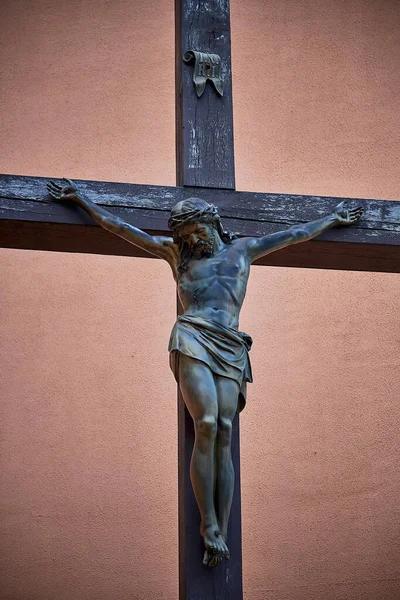 Sculpture Crucifixion Jesus Religious Symbol Faith Crucifixion Main Christian Symbol — Stock Photo, Image