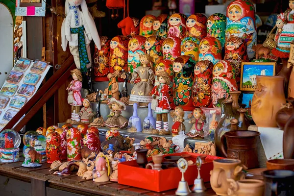 Belarus Minsk Augustus 2019 Een Kleine Straat Winkel Die Souvenirs — Stockfoto