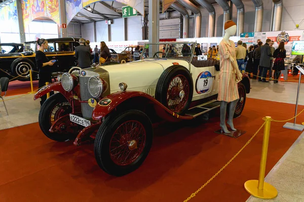 Ρωσία Μόσχα Μαρτίου 2020 Έκθεση Παλαιών Αυτοκινήτων Vintage Αγωνιστικό Αυτοκίνητο — Φωτογραφία Αρχείου