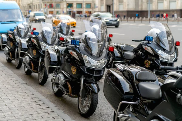 Russia Moscow October 2019 Motorcycles Escorting State Duma Security Service — Stock Photo, Image
