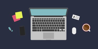 nesnelerle düz çalışma alanı