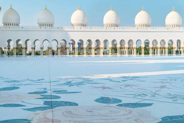 Vista Panorâmica Grande Mesquita Xeque Zayed Abu Dhabi Emirados Árabes — Fotografia de Stock