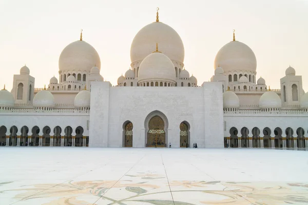 Vista Panorâmica Grande Mesquita Xeque Zayed Abu Dhabi Emirados Árabes — Fotografia de Stock