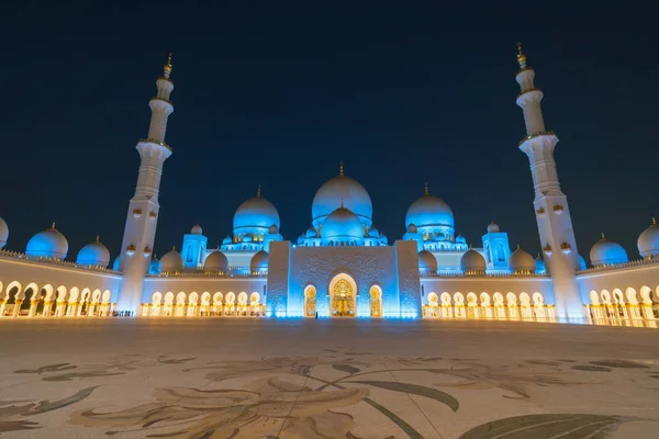 Vista Panorâmica Grande Mesquita Xeque Zayed Abu Dhabi Emirados Árabes — Fotografia de Stock